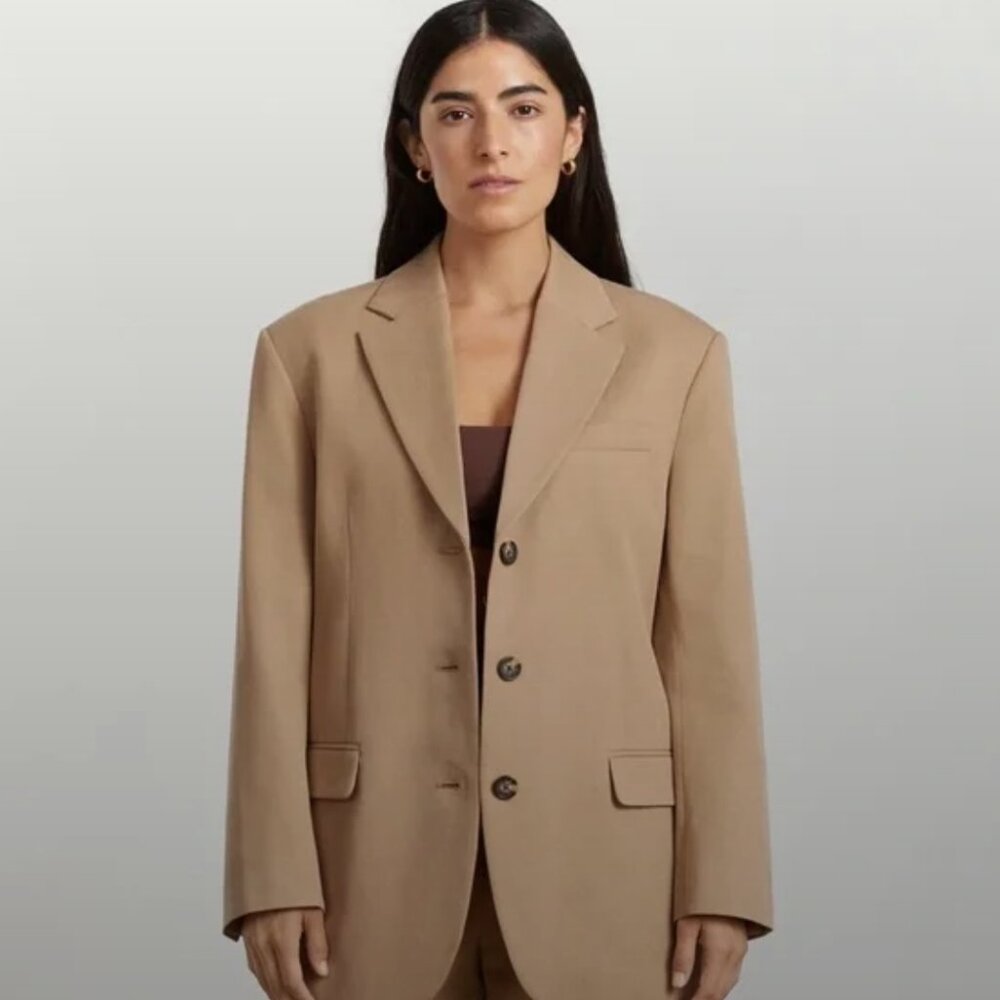 Everlane 80s blazer tan khaki